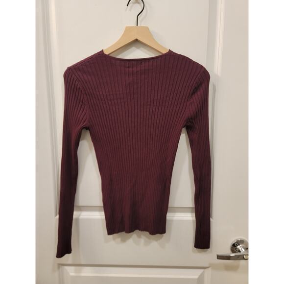 Calvin Klein Twist Front Keyhole Pullover Top in Purple - Picture 3 of 7
